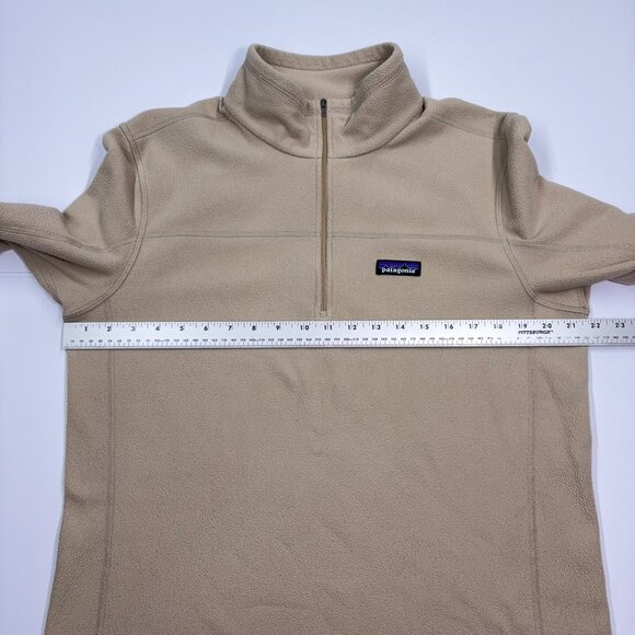 Patagonia Men's 1/4 Zip Fleece Pullover Jacket Tan - Size Medium - Picture 6 of 7